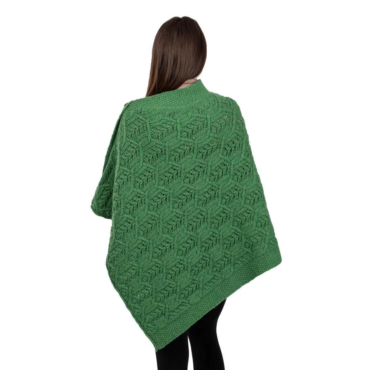 Merino Wool Ladies’ Poncho with Buttons – 100% Irish Merino Knit - Image 20 | Lily's Pad Studio