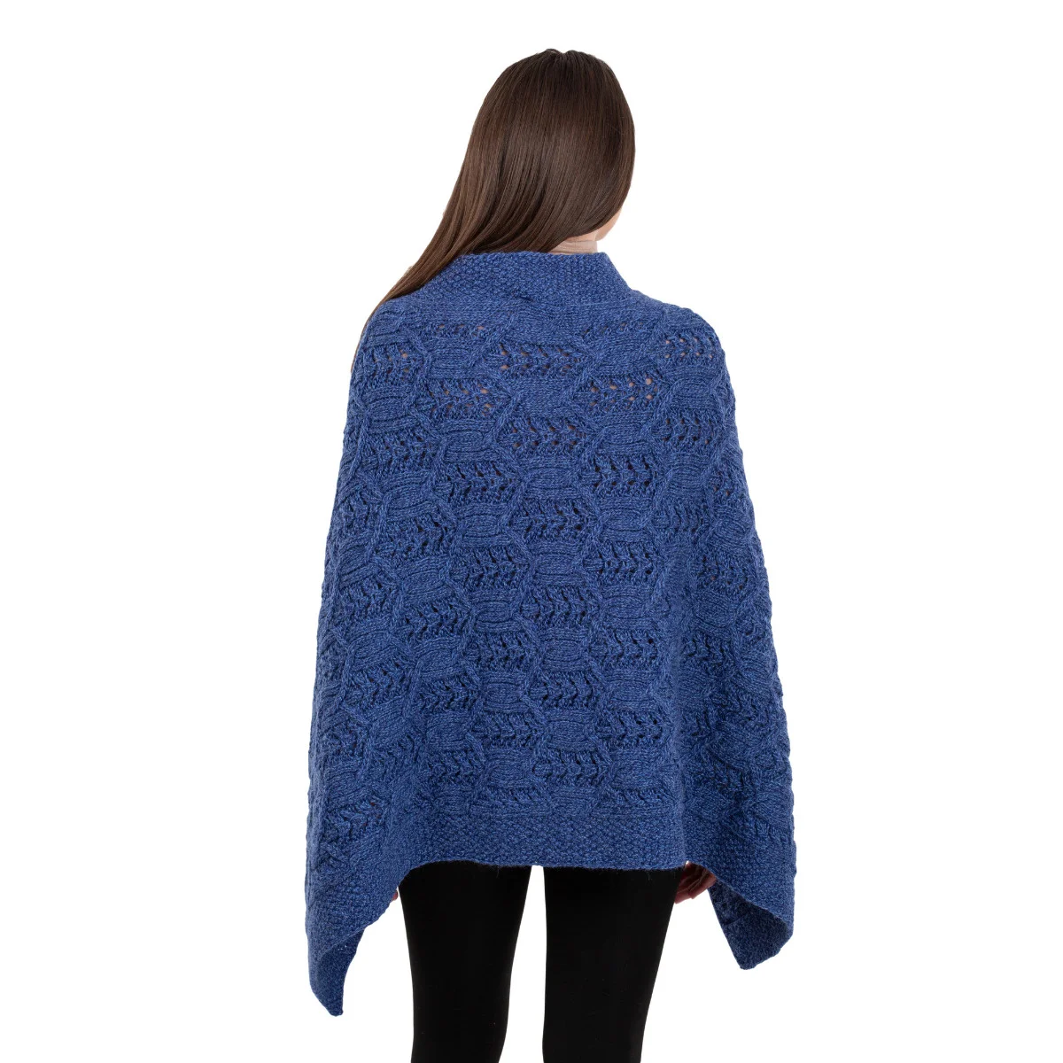 Merino Wool Ladies’ Poncho with Buttons – 100% Irish Merino Knit - Image 19 | Lily's Pad Studio