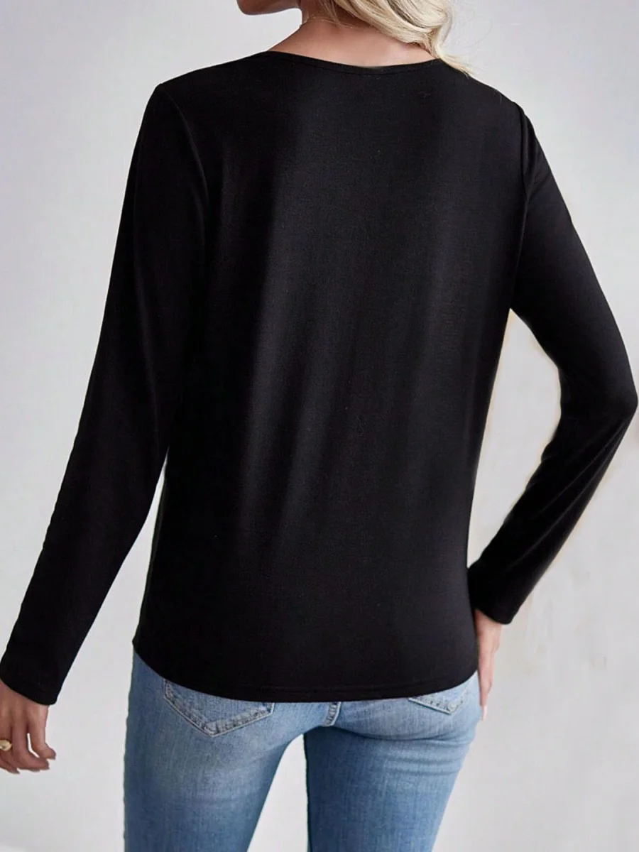 Notched Long Sleeve T-Shirt - Image 3 | Lily's Pad Studio