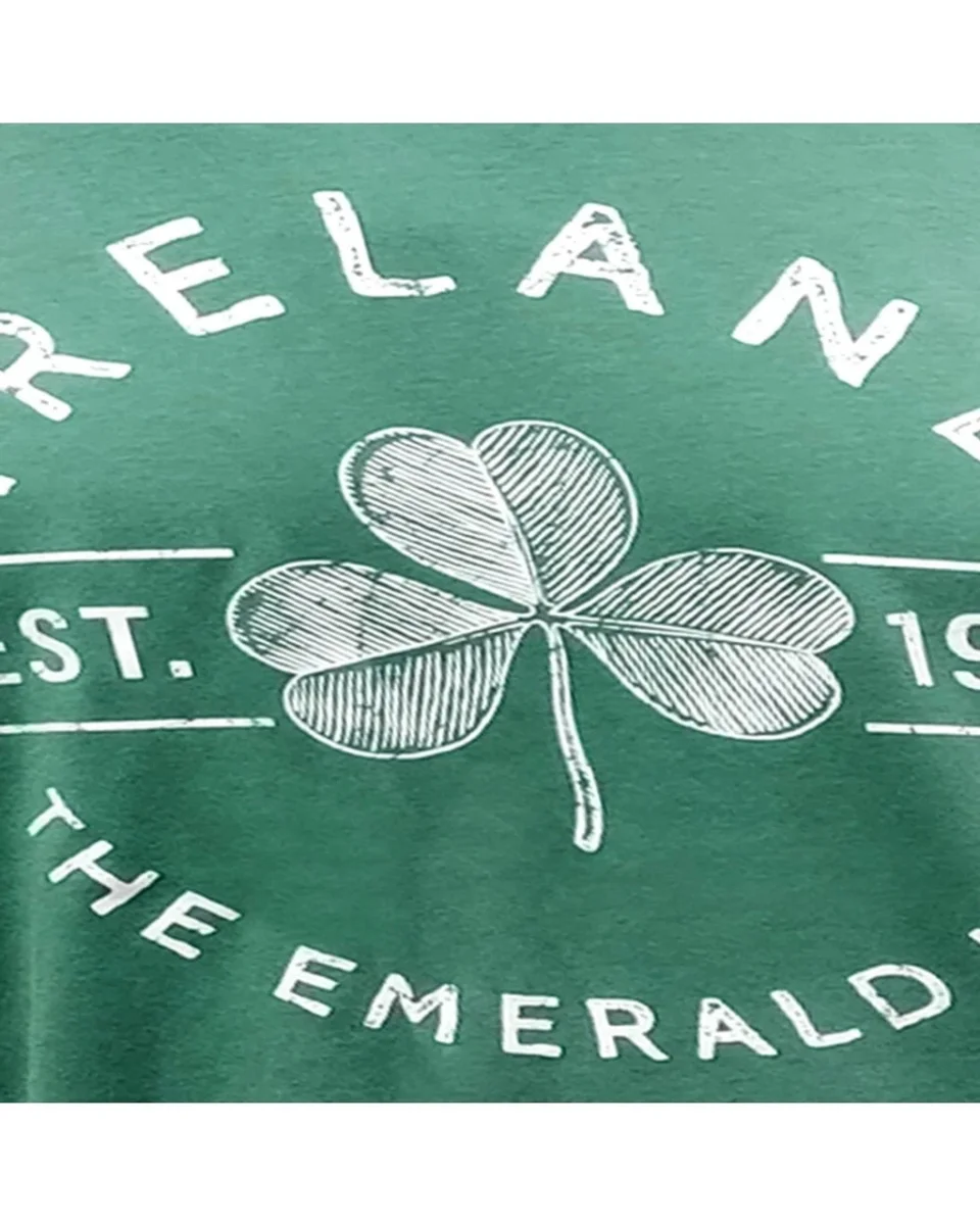 Ocean Green Shamrock Ireland Cotton T-Shirt - Image 2 | Lily's Pad Studio
