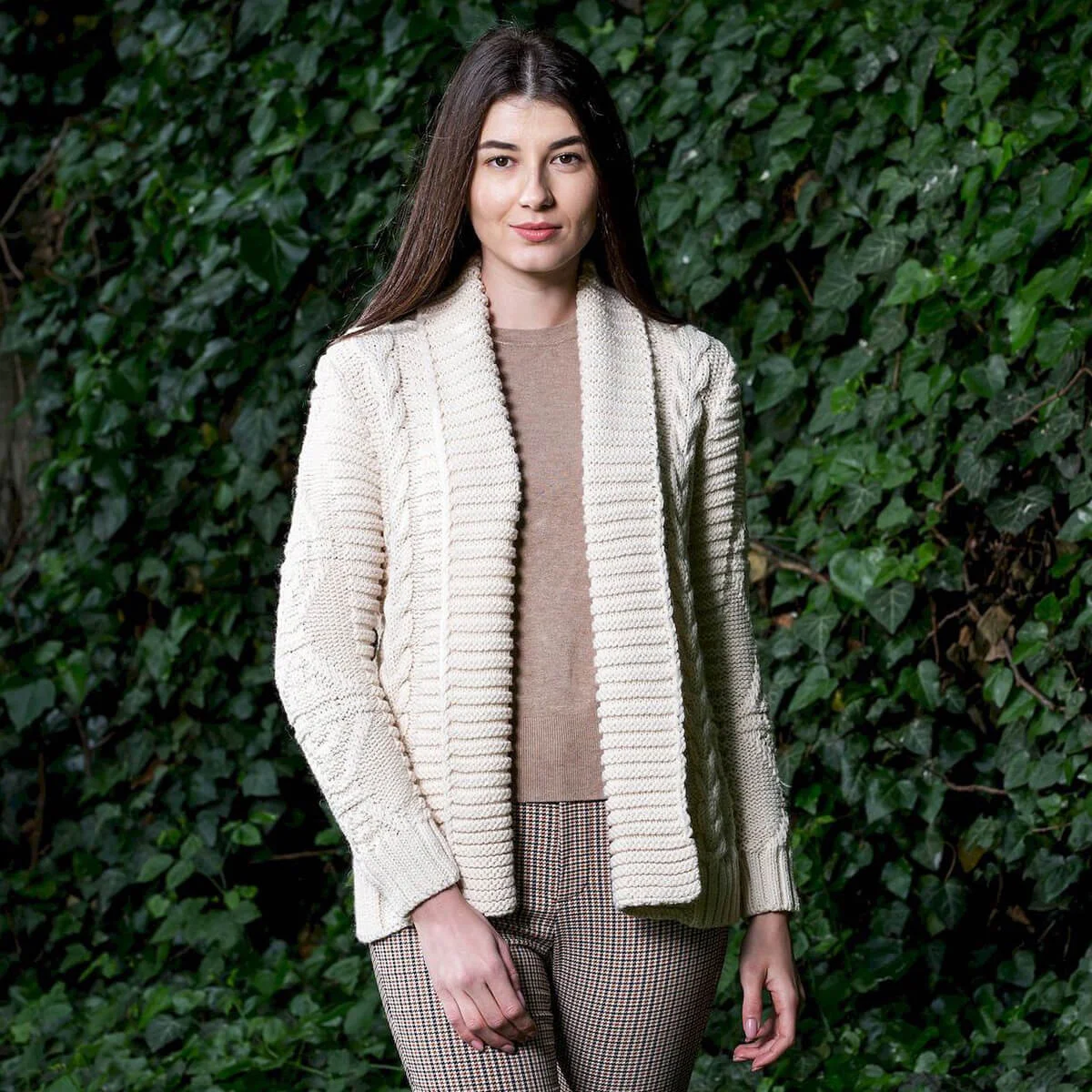 Open Front Cable Knit Cardigan - Image 1 | Lily's Pad Studio