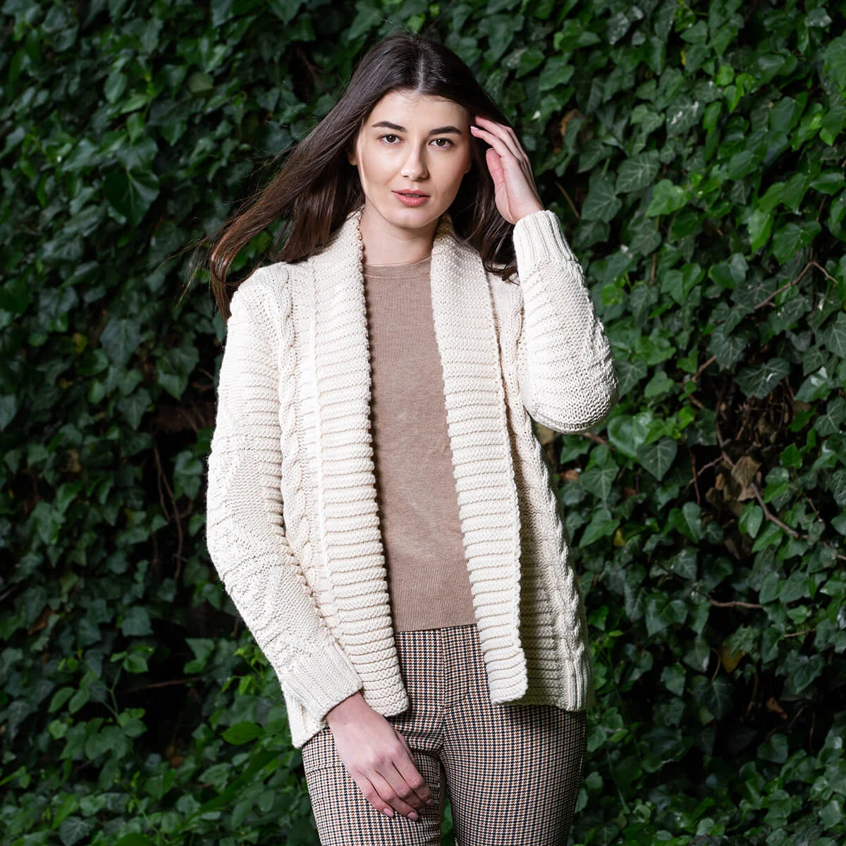 Open Front Cable Knit Cardigan - Image 3 | Lily's Pad Studio