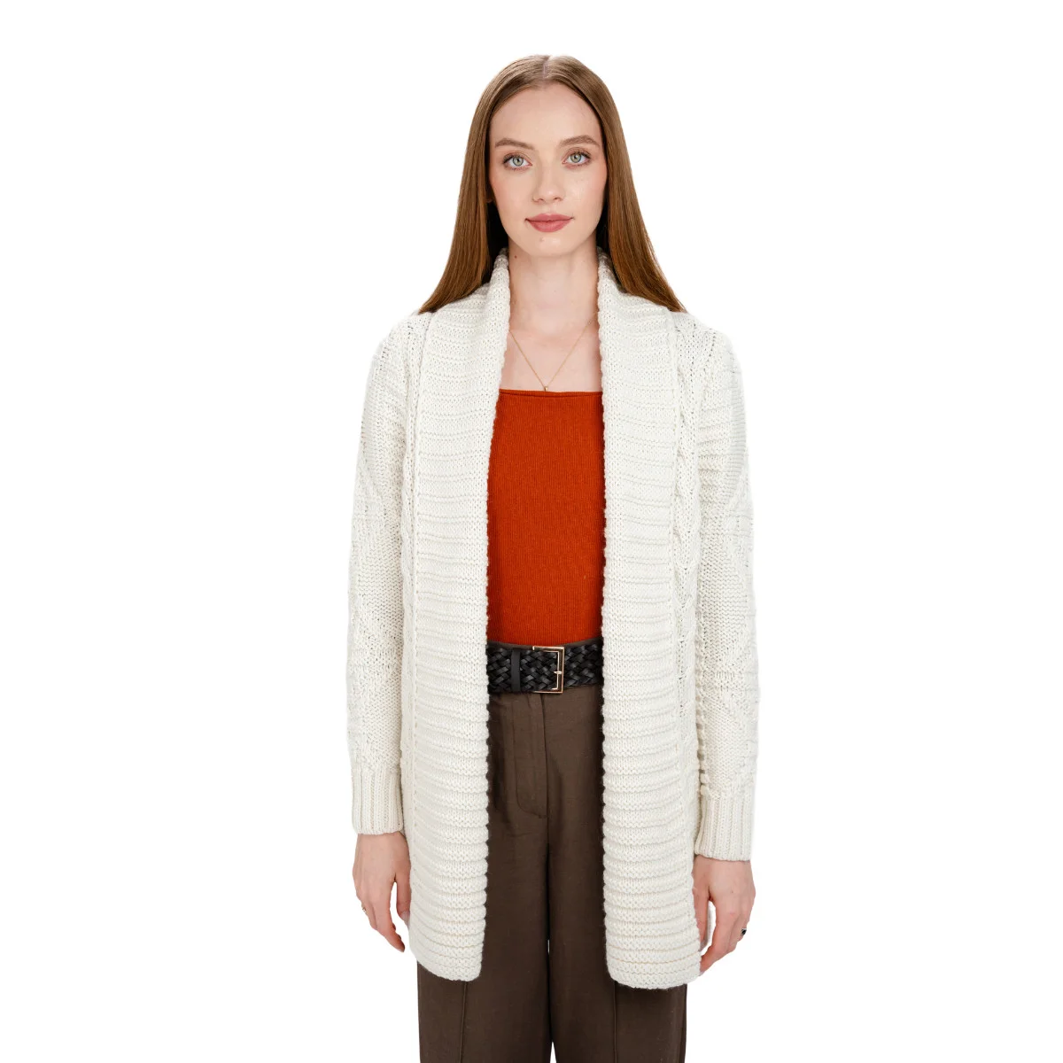 Open Front Cable Knit Cardigan - Image 5 | Lily's Pad Studio
