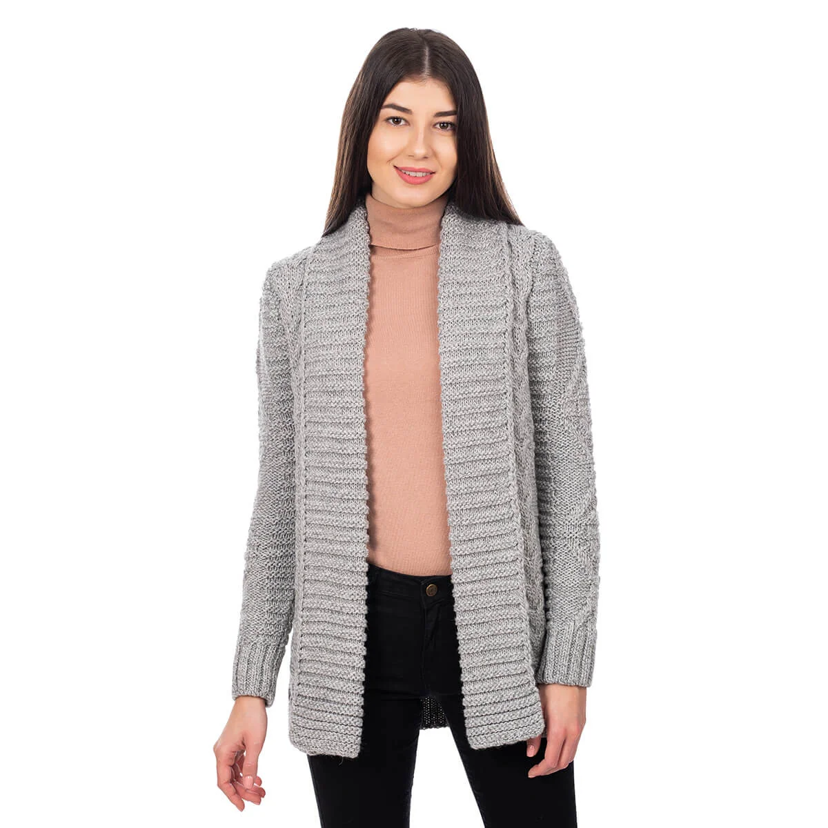 Open Front Cable Knit Cardigan - Image 6 | Lily's Pad Studio