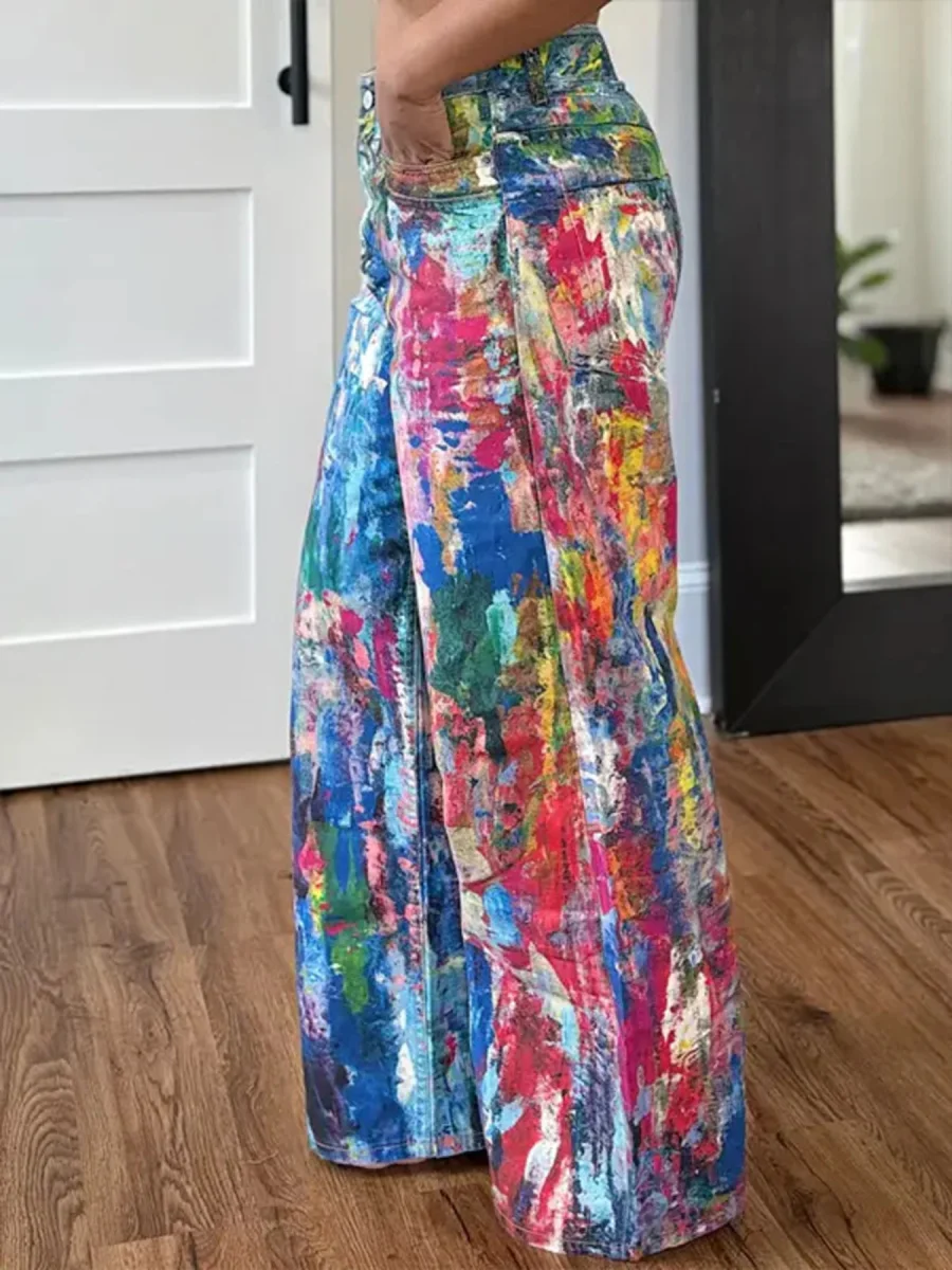 Painted Wide Leg Pants - Image 2 | Lily's Pad Studio