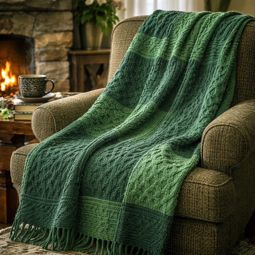 Patchwork Intarsia Wool Blanket – 100% Merino Irish Knit Throw - Home | Lily's Pad Studio
