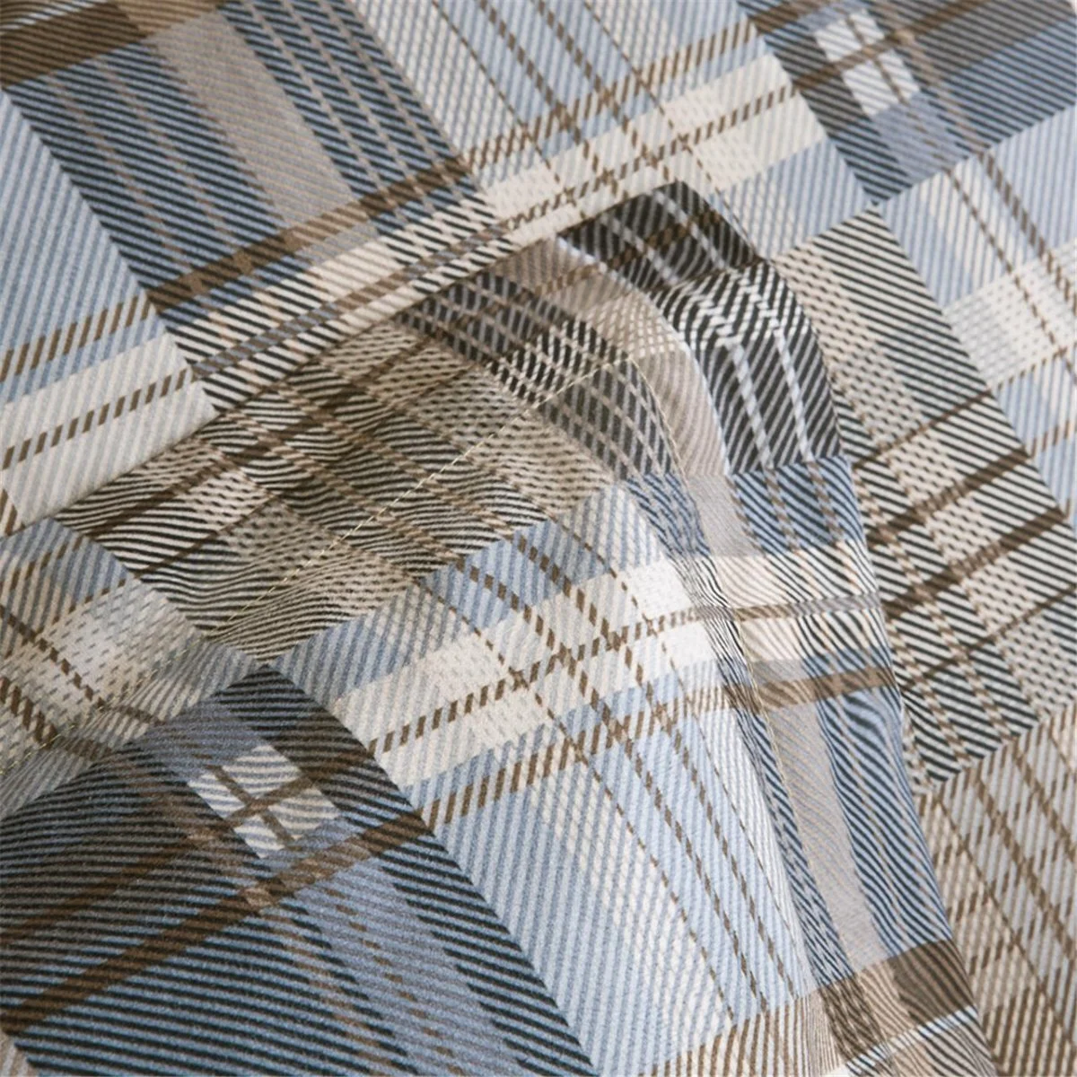 Plaid Soft Spun Comforter Mini Set — Noho Brown Cozy Bedding - Image 4 | Lily's Pad Studio