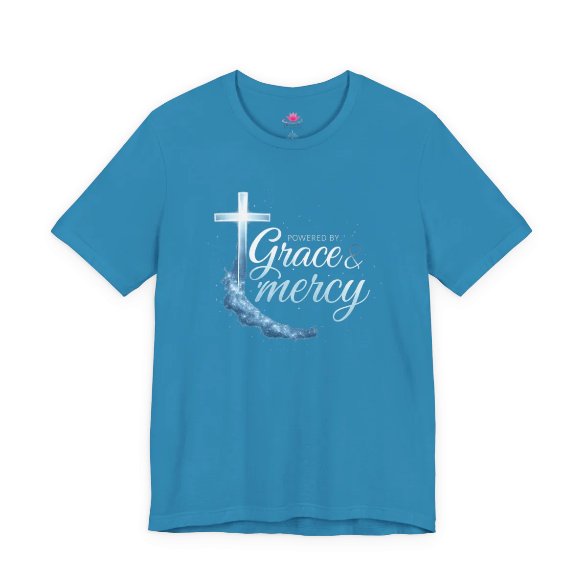 Powered by Grace & Mercy T-Shirt – Inspirational Christian Bible Verse Tee - Image 10 | Lily's Pad Studio
