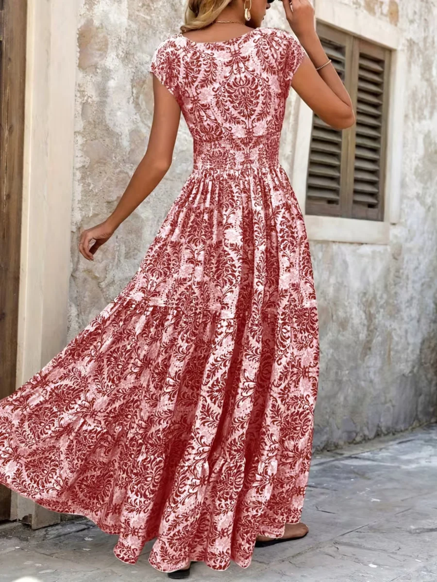 Printed Cap Sleeve Maxi Dress - Image 17 | Lily's Pad Studio