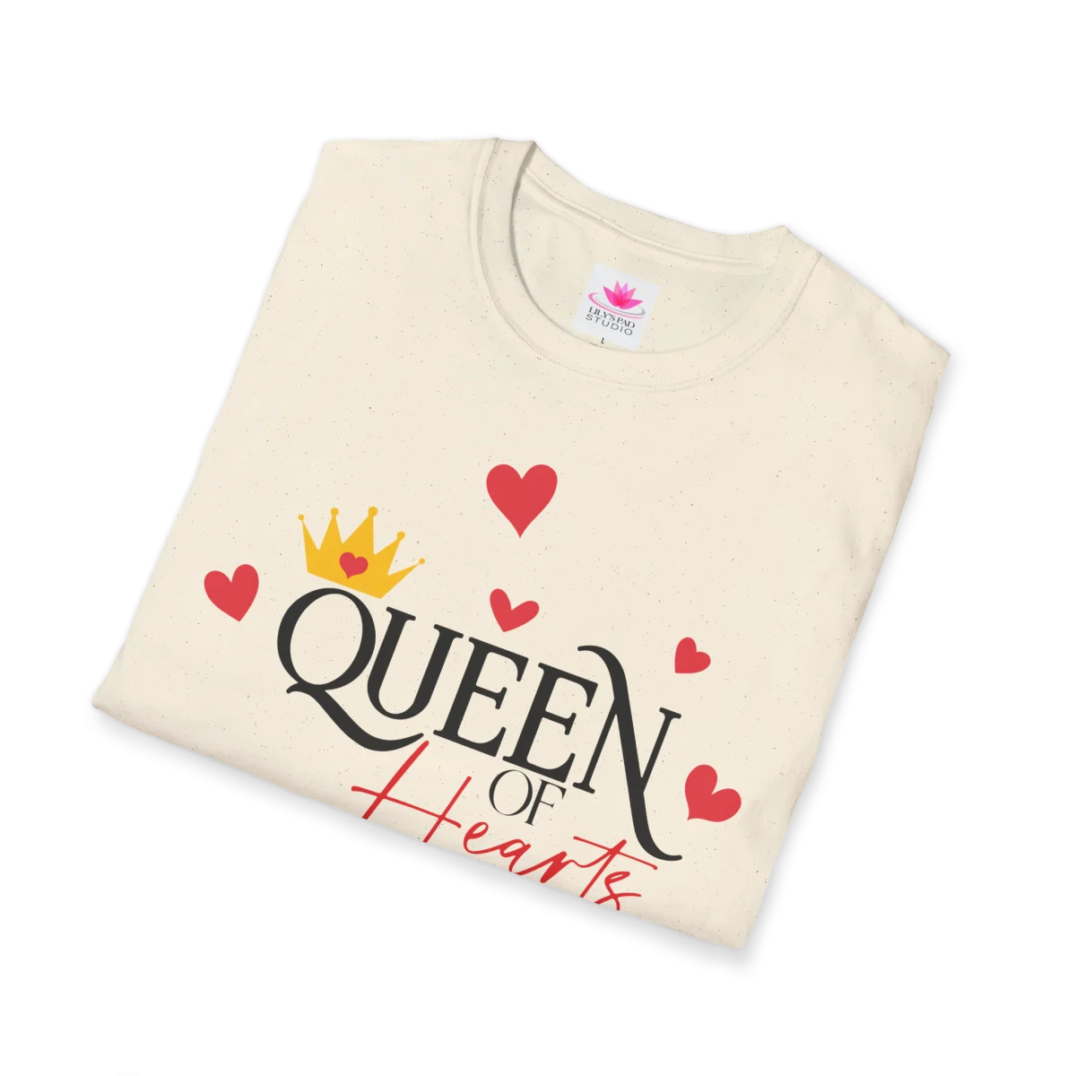Queen of Hearts T-Shirt – Crown & Hearts Graphic Cotton Tee - Image 8 | Lily's Pad Studio
