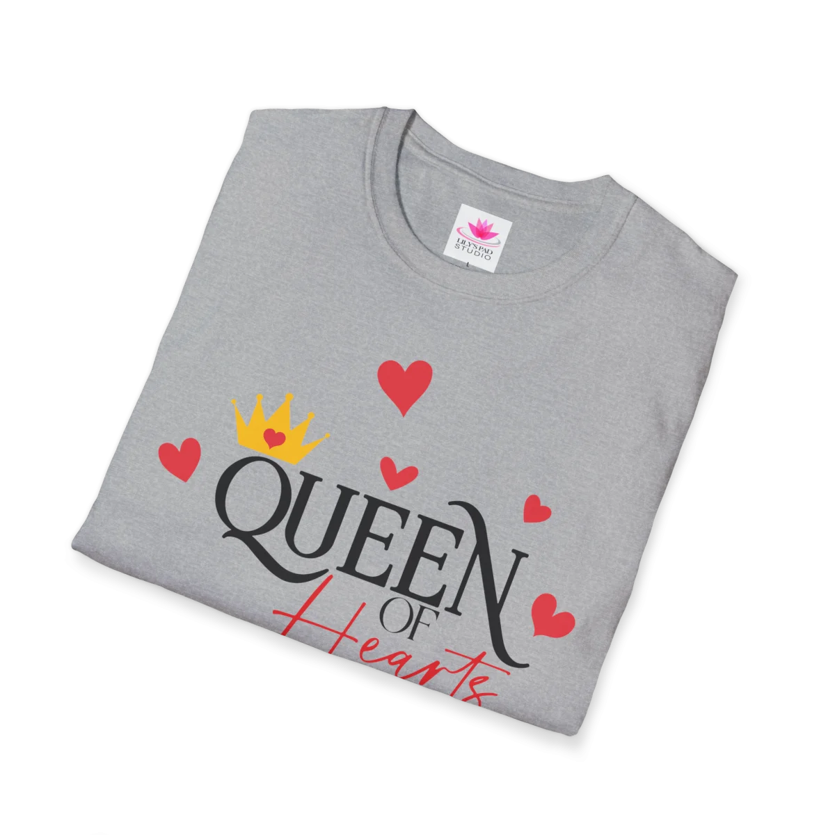 Queen of Hearts T-Shirt – Crown & Hearts Graphic Cotton Tee - Image 12 | Lily's Pad Studio