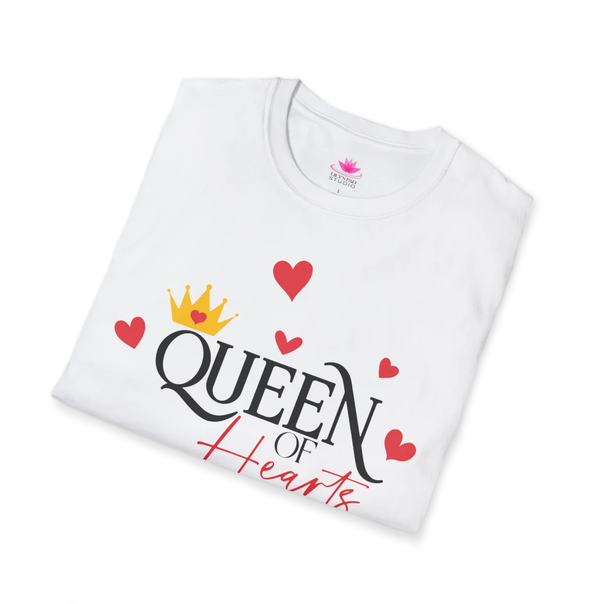 Queen of Hearts T-Shirt – Crown & Hearts Graphic Cotton Tee - Image 6 | Lily's Pad Studio