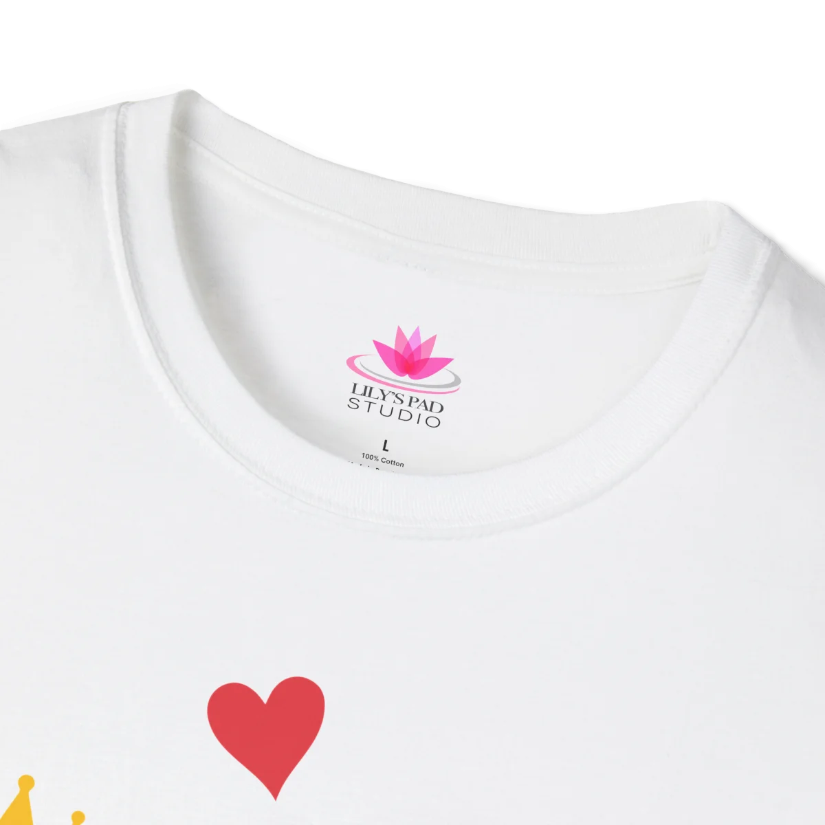 Queen of Hearts T-Shirt – Crown & Hearts Graphic Cotton Tee - Image 5 | Lily's Pad Studio