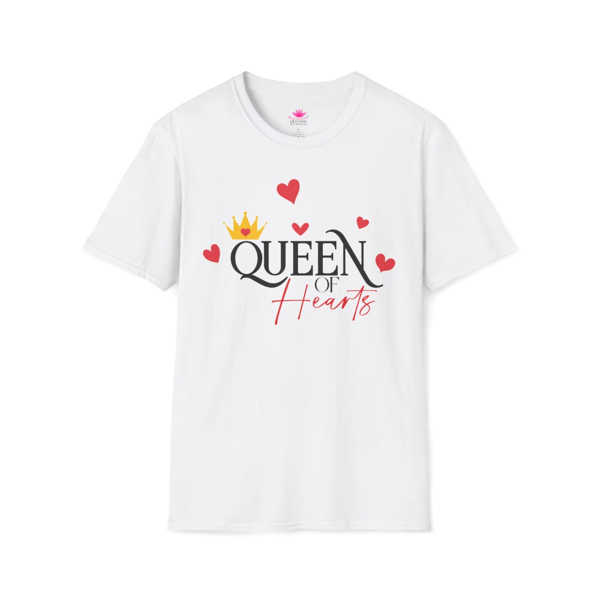 Queen of Hearts T-Shirt – Crown & Hearts Graphic Cotton Tee - Image 4 | Lily's Pad Studio