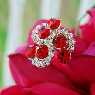 Red Crystal Swirl Bouquet Jewelry – Crystal Wedding Bouquet Accents - Wedding | Lily's Pad Studio