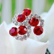 Red Crystal Swirl Bouquet Jewelry – Crystal Wedding Bouquet Accents - Image 2 | Lily's Pad Studio