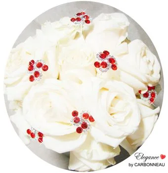 Red Crystal Swirl Bouquet Jewelry – Crystal Wedding Bouquet Accents - Image 3 | Lily's Pad Studio