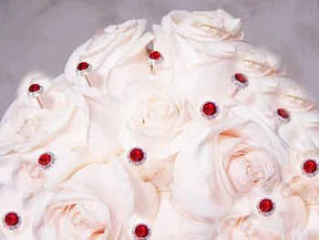 Red Pave Button Crystal Bouquet Jewels – Bridal Wedding Bouquet Accents & Flower Picks | Wedding Factory Direct - Image 2 | Lily's Pad Studio
