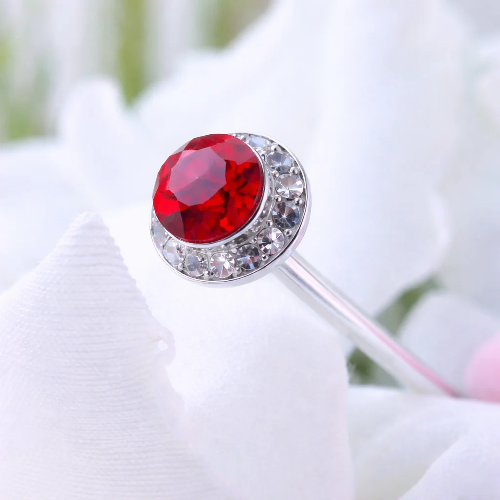 Red Pave Button Crystal Bouquet Jewels – Bridal Wedding Bouquet Accents & Flower Picks | Wedding Factory Direct - Wedding | Lily's Pad Studio