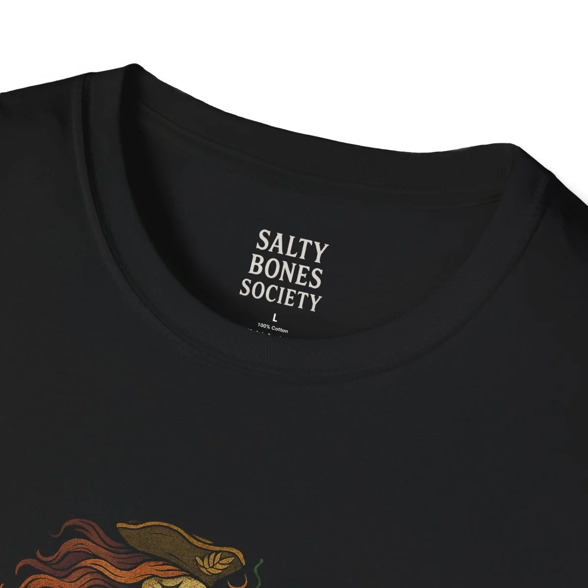 Salty Bones Society T-Shirt | The Mermaid - Seaweed, Retro Tattoo Style - Image 8 | Lily's Pad Studio