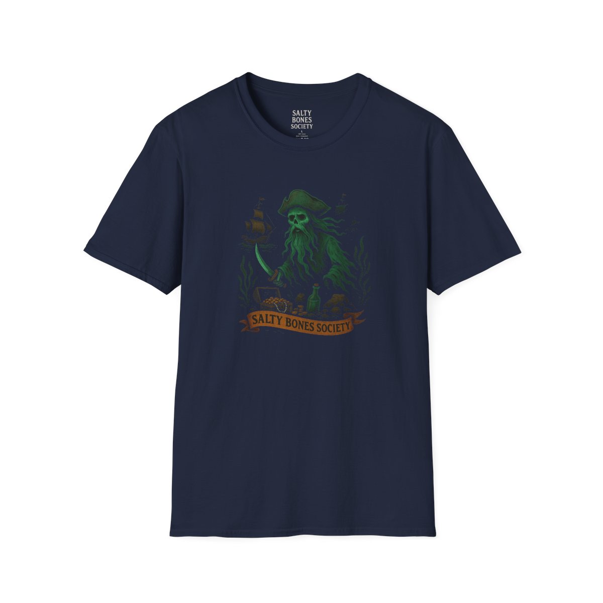Salty Bones Society T-Shirt | Undead Crew - Seaweed, Retro Tattoo Style