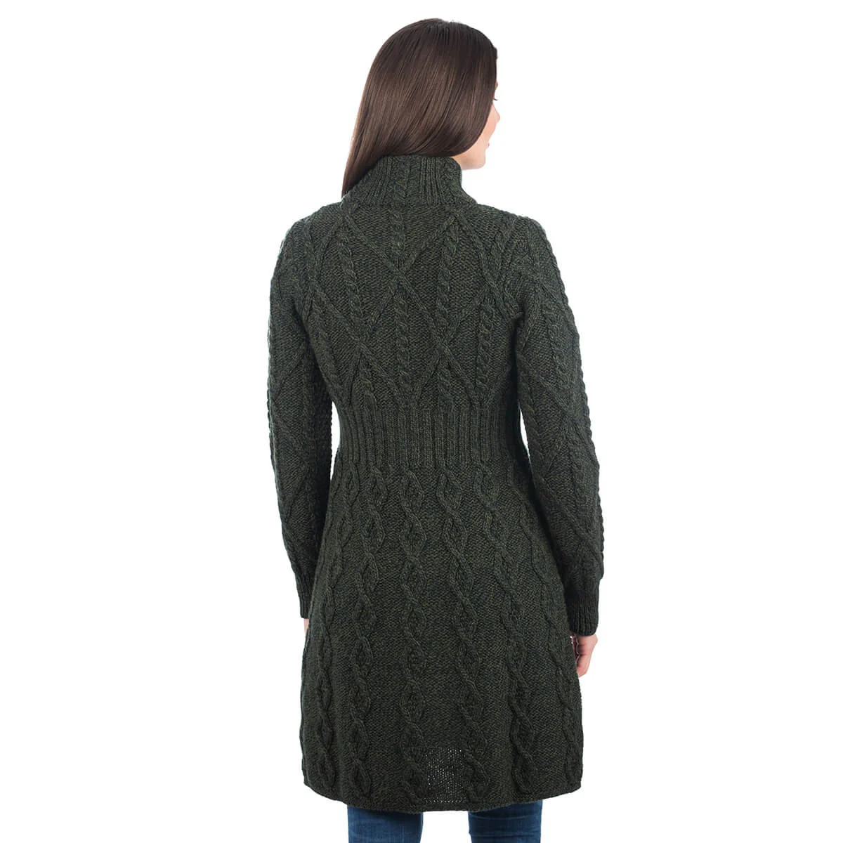 SAOL Aran Cable Signature Coat – 100% Merino Wool Irish Knitwear - Image 10 | Lily's Pad Studio