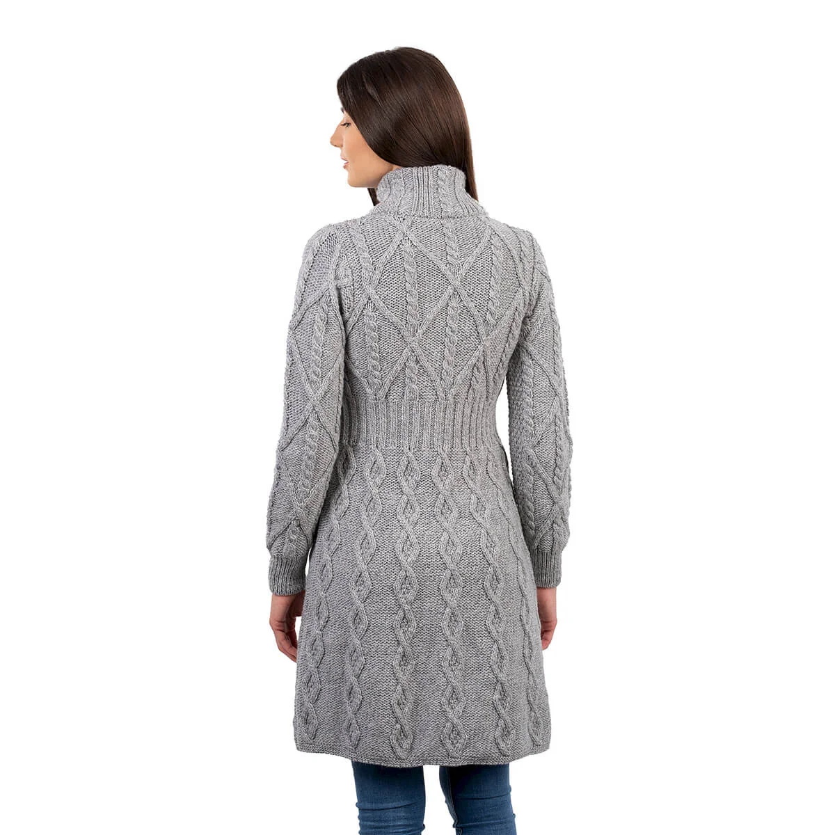 SAOL Aran Cable Signature Coat – 100% Merino Wool Irish Knitwear - Image 15 | Lily's Pad Studio