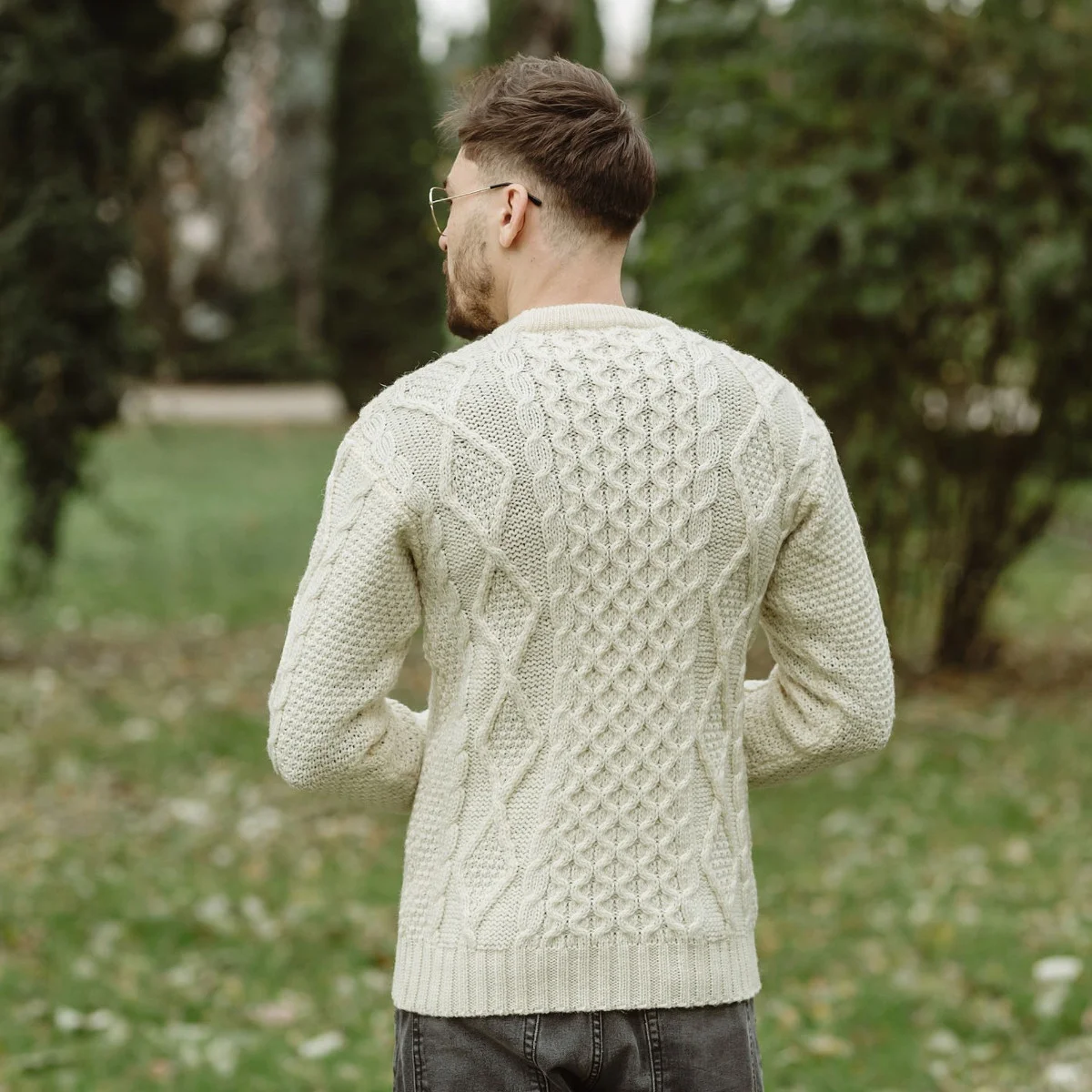 SAOL Fisherman Cable Sweater – 100% Pure Virgin Wool Irish Knit - Image 5 | Lily's Pad Studio