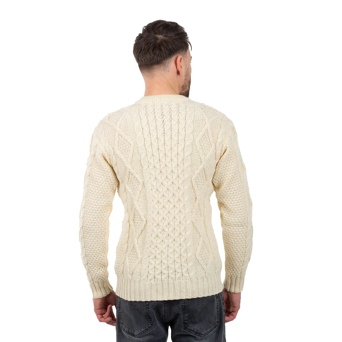 SAOL Fisherman Cable Sweater – 100% Pure Virgin Wool Irish Knit - Image 14 | Lily's Pad Studio