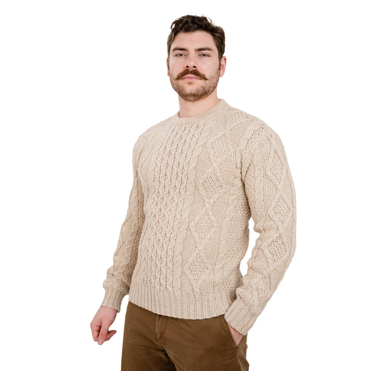 SAOL Fisherman Cable Sweater – 100% Pure Virgin Wool Irish Knit - Image 20 | Lily's Pad Studio