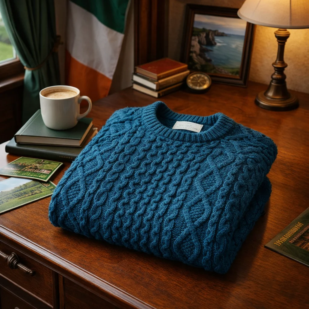 SAOL Fisherman Cable Sweater – 100% Pure Virgin Wool Irish Knit - Image 22 | Lily's Pad Studio