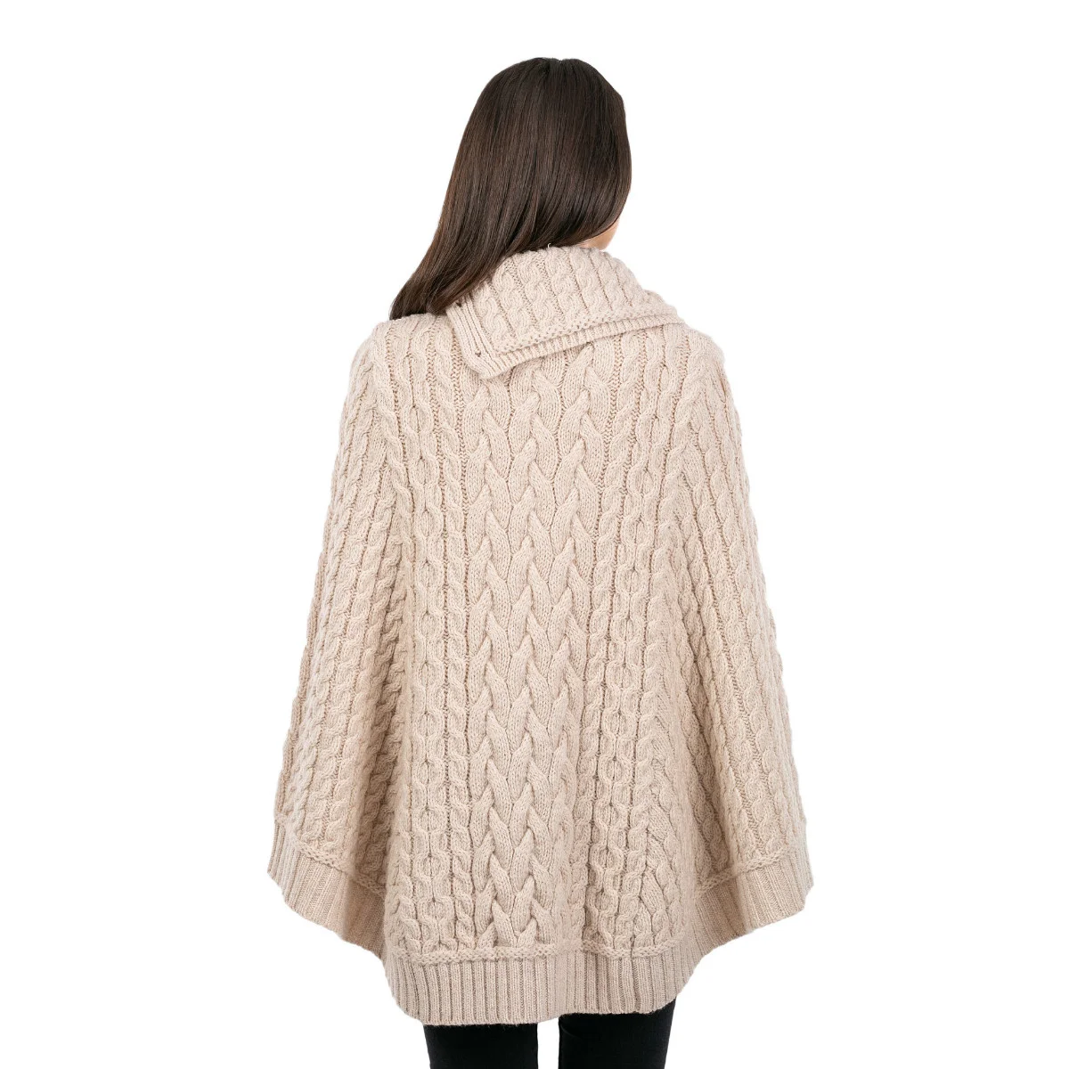 SAOL Women’s Cowl Neck Button Poncho – 100% Pure Merino Wool - Image 16 | Lily's Pad Studio