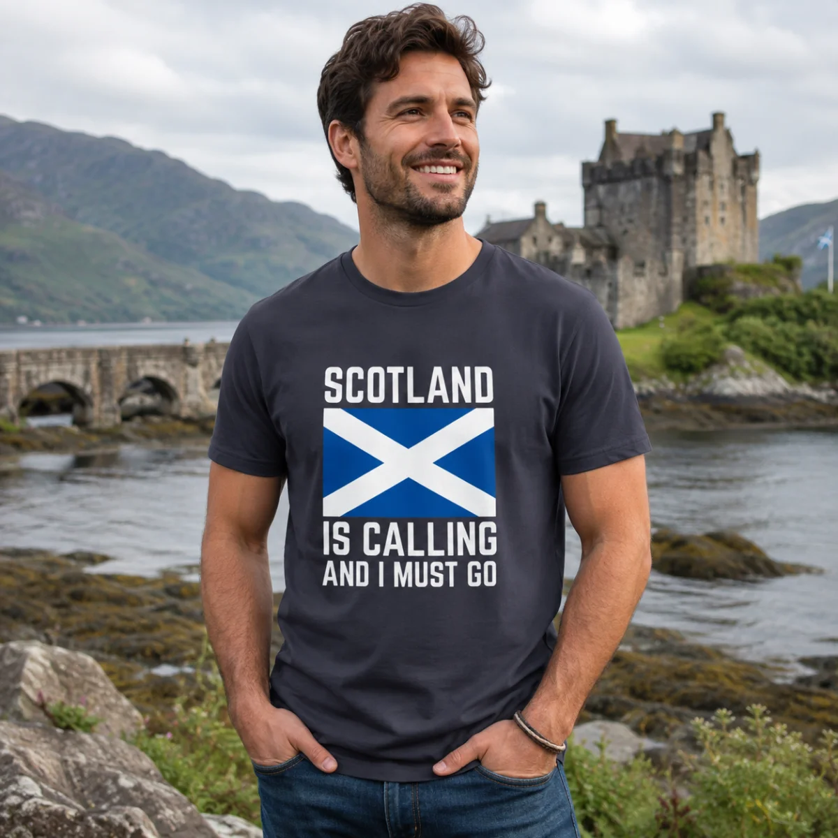 Scotland is Calling Unisex Garment-Dyed T-shirt, Scottish Pride Tee, Scotland Lover Gift, Travel T-shirt, Wanderlust Shirt | Lily's Pad Studio