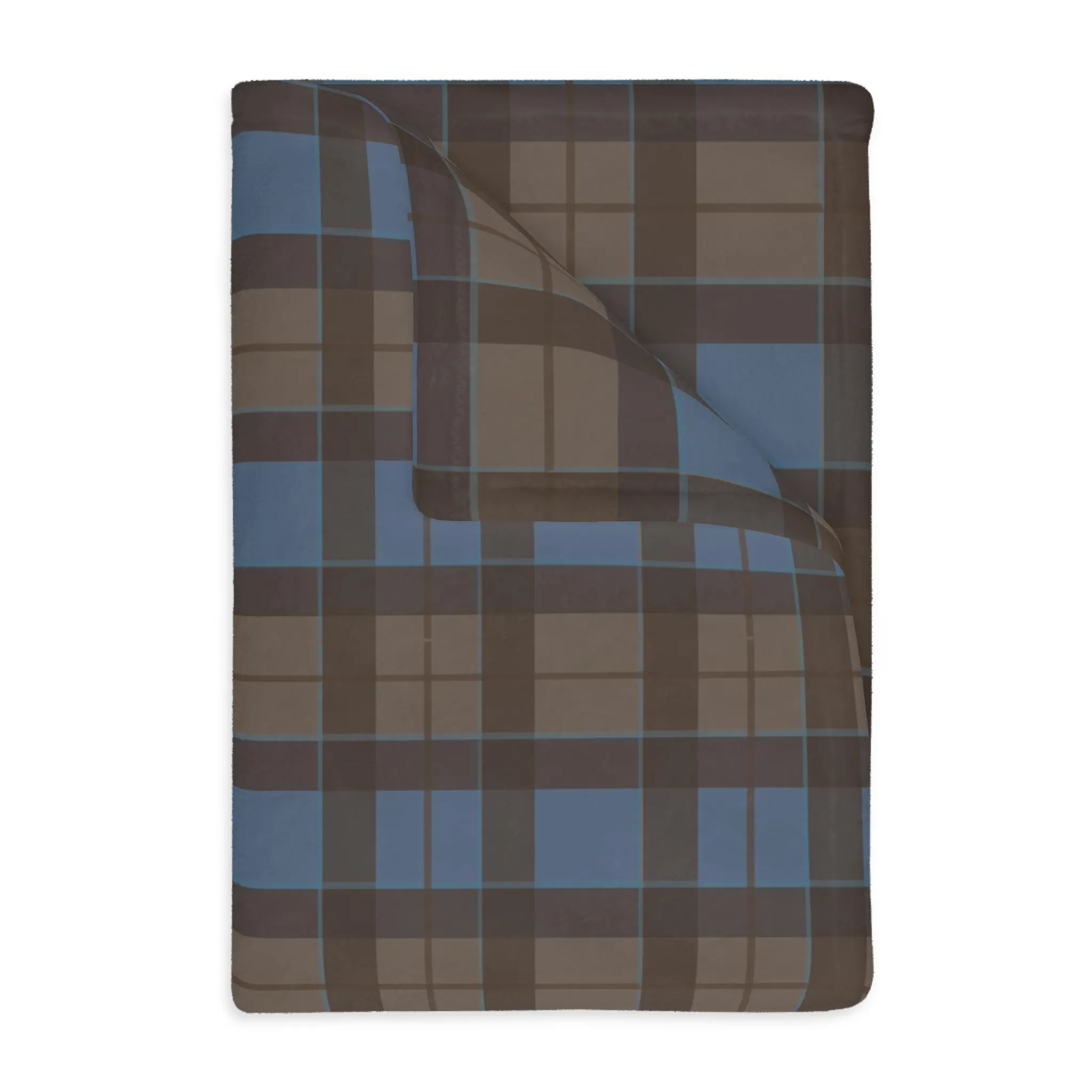 Scottish Clan Tartan Velveteen Throw Blanket – Soft Plaid Heritage Couch, Bed Blanket