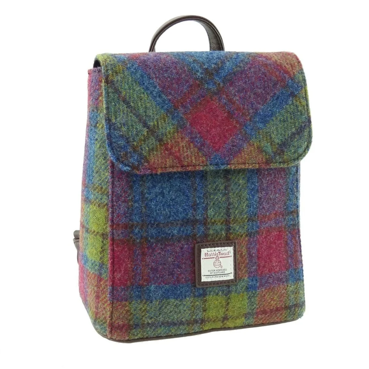 Scottish Harris Tweed Tummel Mini Backpack – Authentic Wool Tartan Bag with Adjustable Straps - Image 5 | Lily's Pad Studio