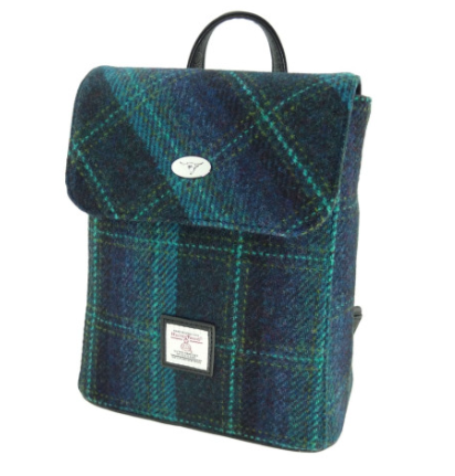 Scottish Harris Tweed Tummel Mini Backpack – Authentic Wool Tartan Bag with Adjustable Straps - Image 7 | Lily's Pad Studio