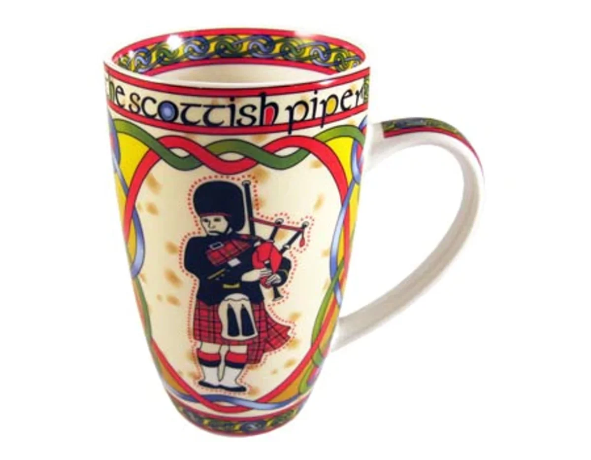 Scottish Piper Bone China Mug – Traditional Heritage Design - Image 4 | Lily's Pad Studio