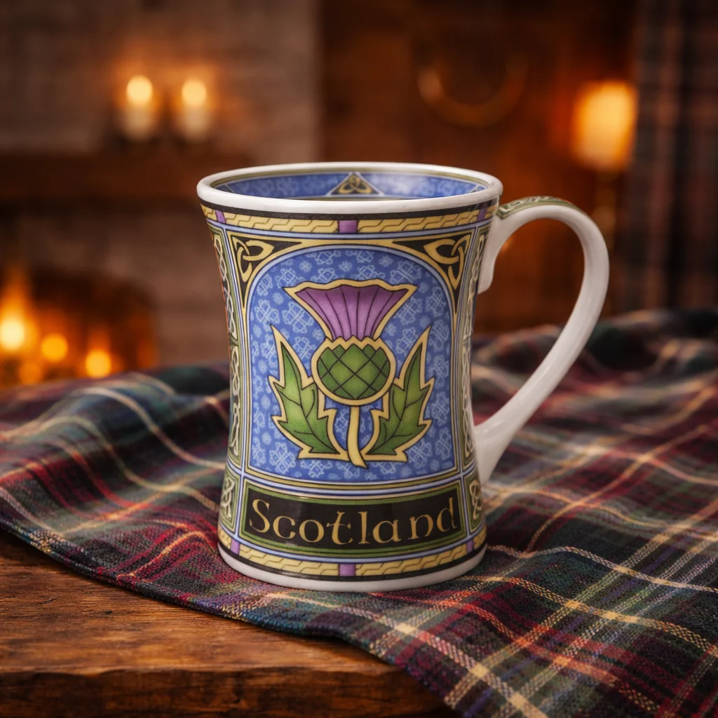 Scottish Thistle Ceramic Mug – Classic Heritage Design | Lily's Pad Studio
