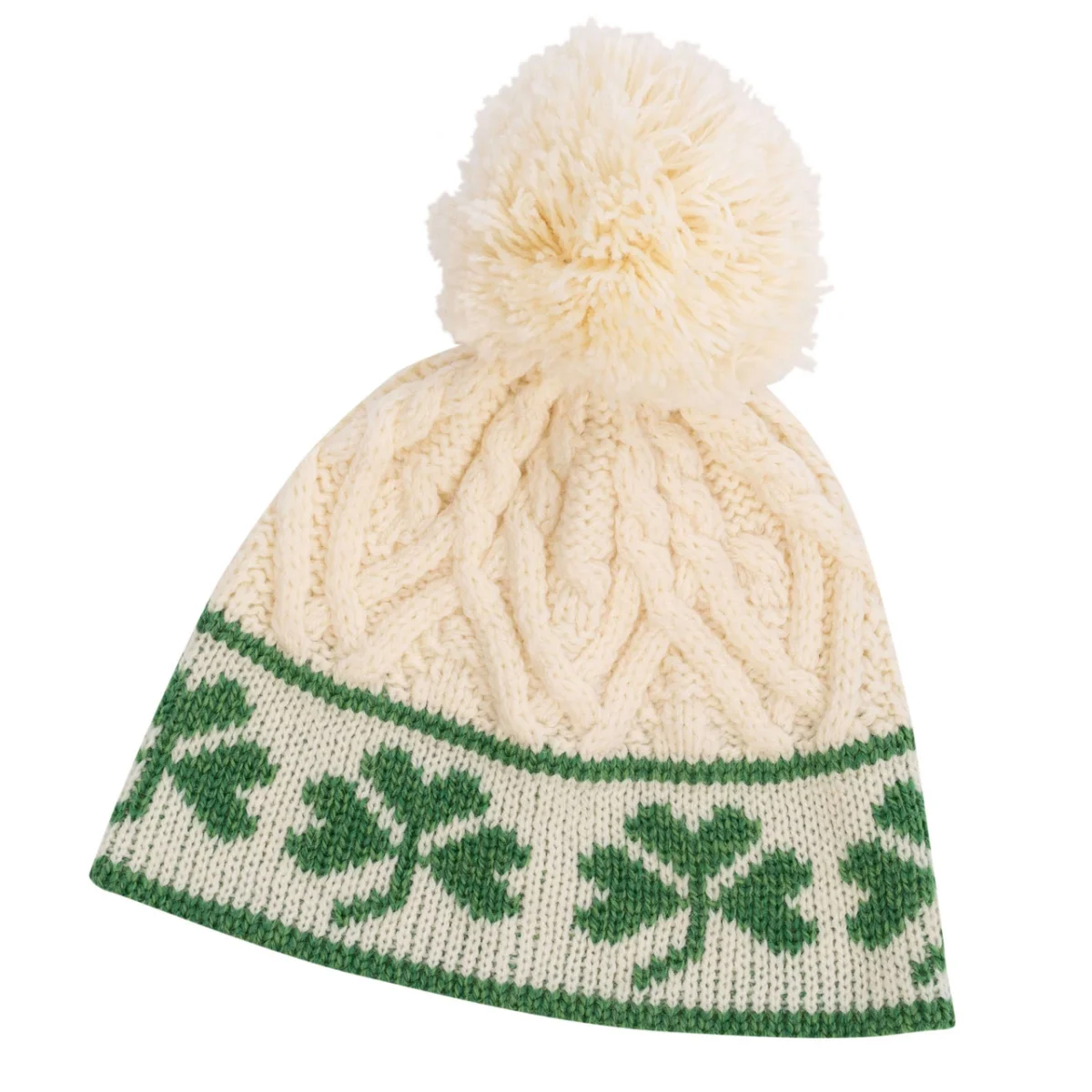 Shamrock Aran Wool Hat - Image 8 | Lily's Pad Studio