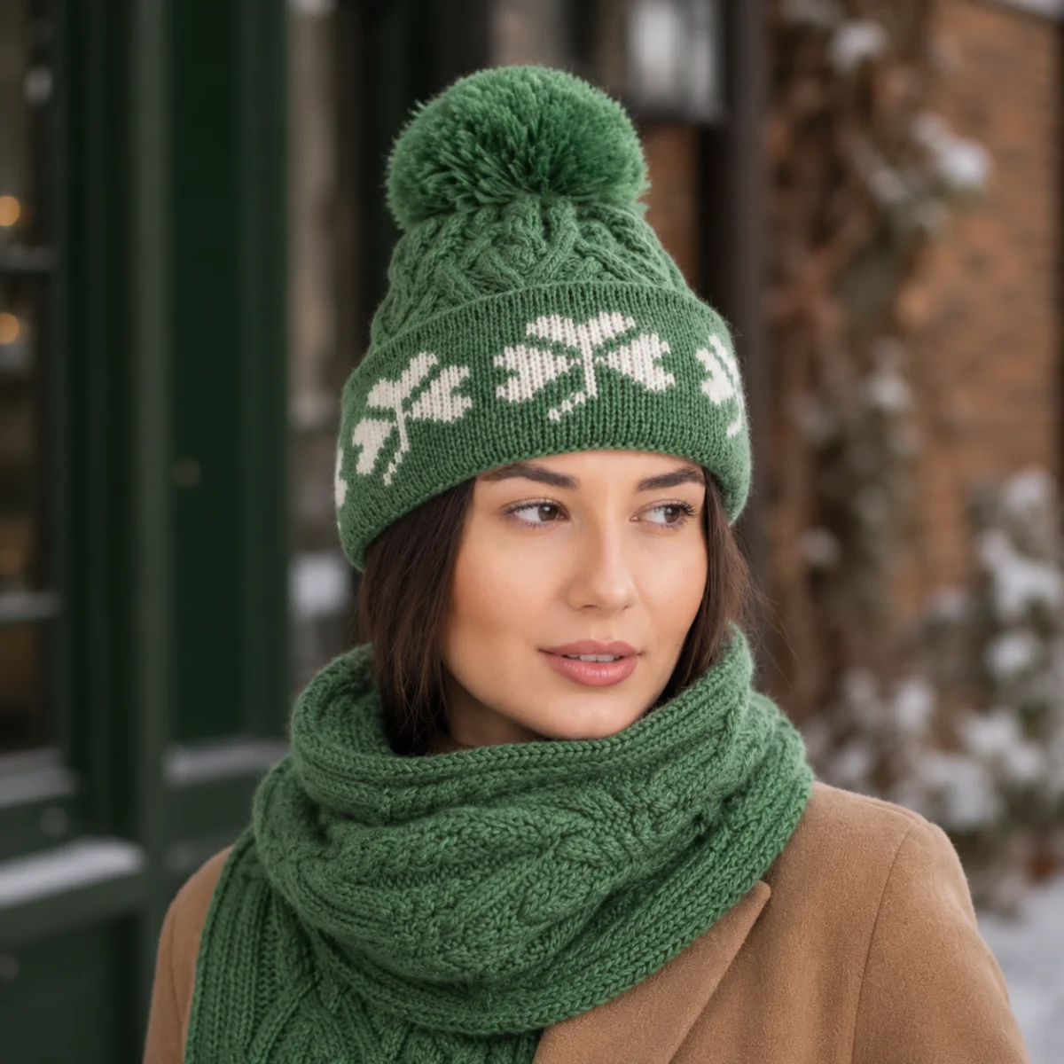 Shamrock Aran Wool Hat - Image 1 | Lily's Pad Studio