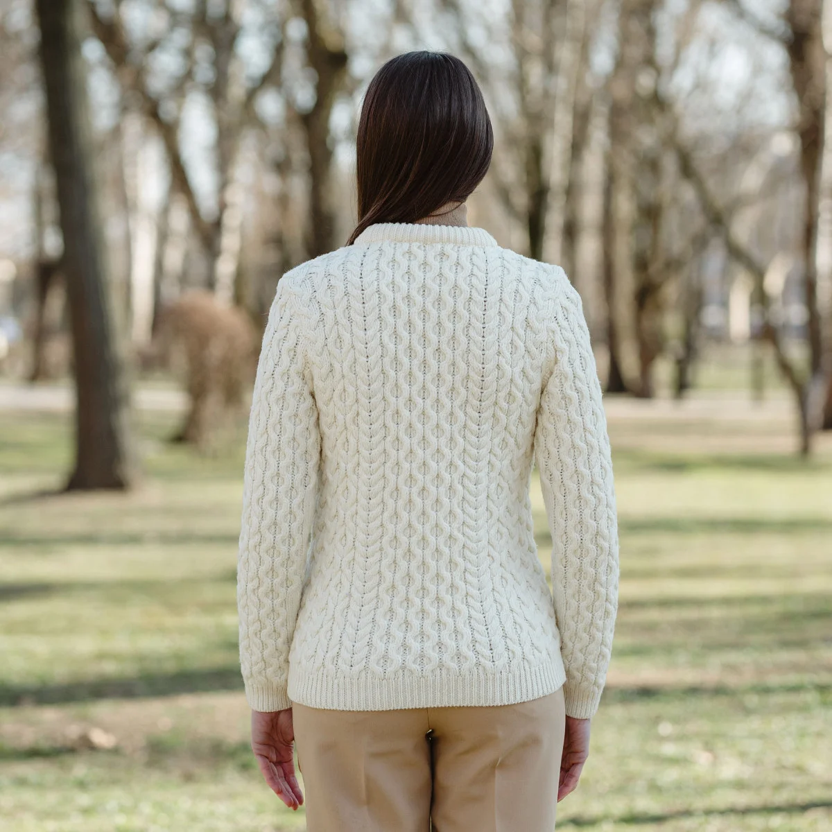 Side Button Knit Sweater – Classic Irish Wool Pullover with Button Detail - Image 5 | Lily's Pad Studio