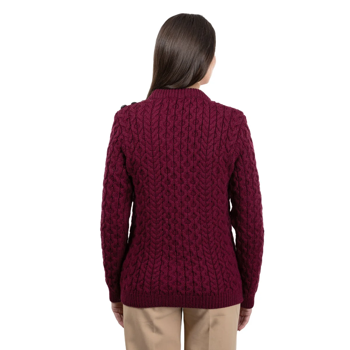 Side Button Knit Sweater – Classic Irish Wool Pullover with Button Detail - Image 12 | Lily's Pad Studio