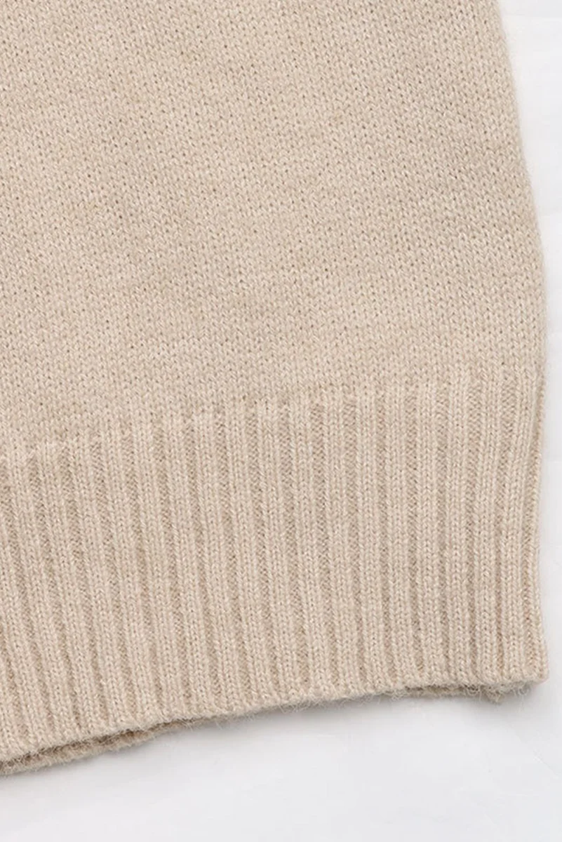 Smoke Gray Heart Print Lace Splicing V Neck Valentines Sweater - Image 8 | Lily's Pad Studio