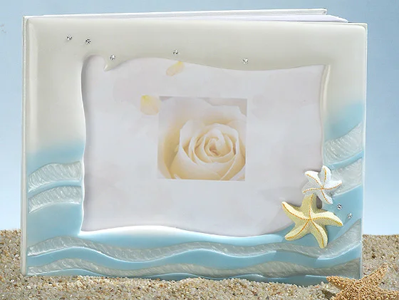 Starfish Beach Wedding Guest Book – Coastal Wedding Reception Keepsake - Image 2 | Lily's Pad Studio