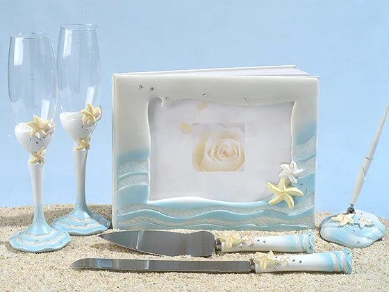 Starfish Beach Wedding Guest Book – Coastal Wedding Reception Keepsake - Image 3 | Lily's Pad Studio