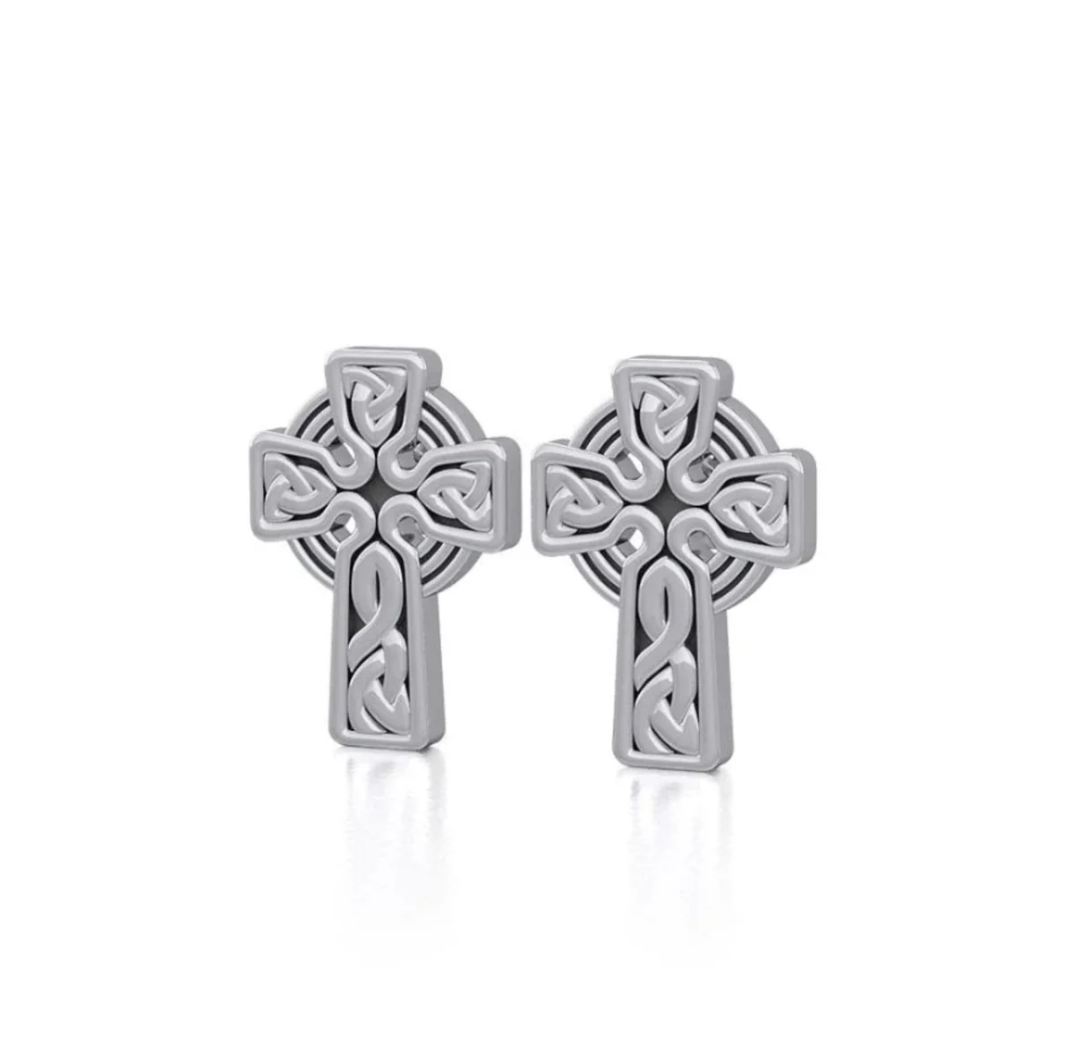 Sterling Silver Celtic Cross Post Earrings – Irish Heritage Jewelry - Image 3 | Lily's Pad Studio