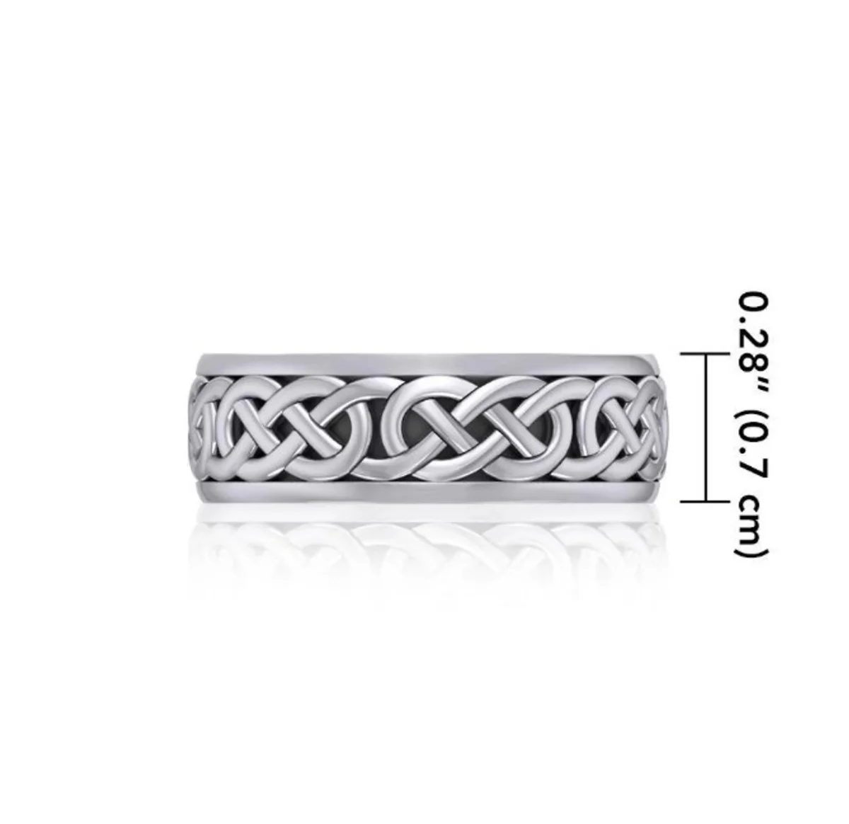 Sterling Silver Engraved Celtic Knot Band Ring | Irish Heritage Jewelry - Image 4 | Lily's Pad Studio
