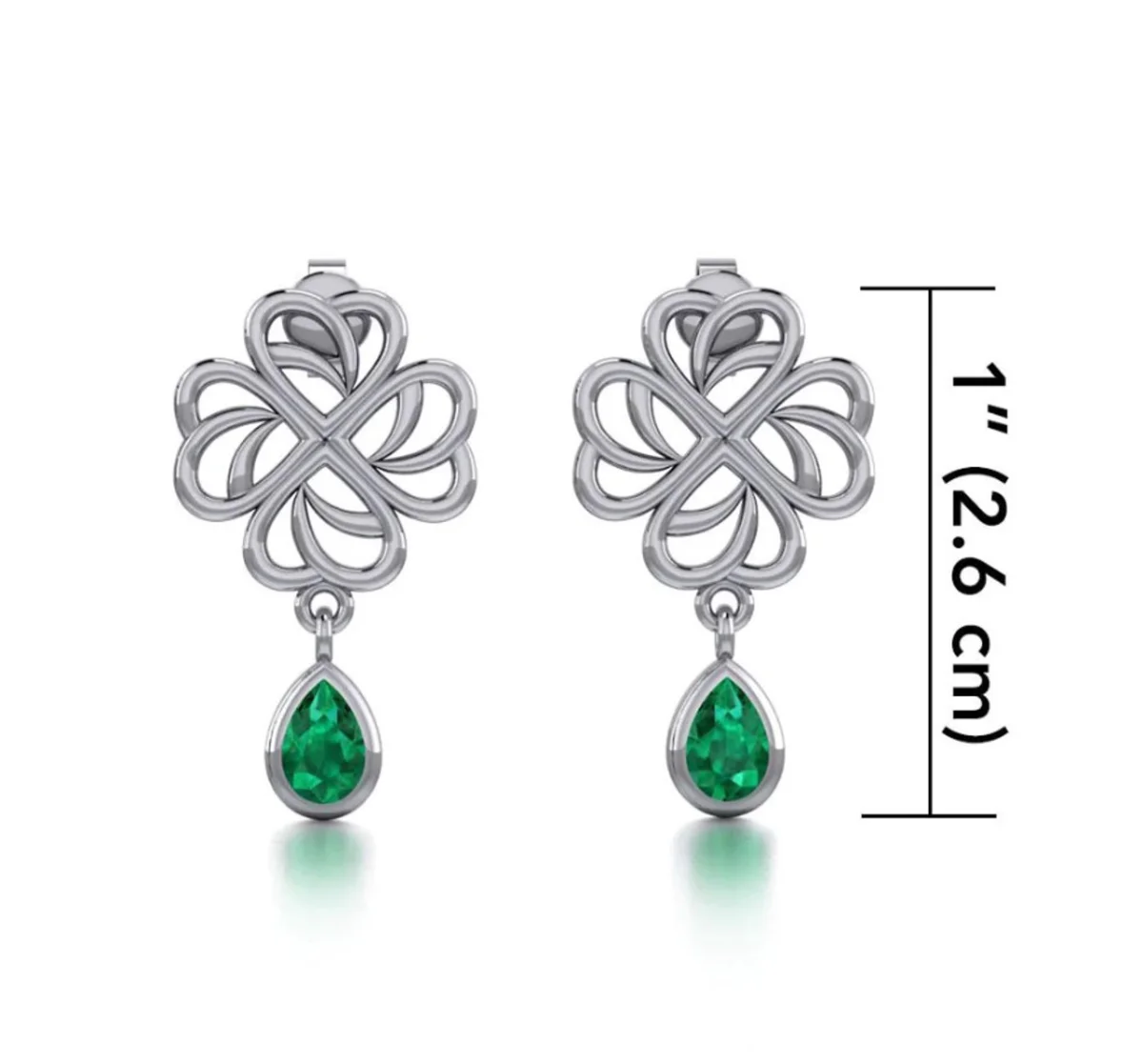 Sterling Silver Four-Leaf Clover Post Earrings | Lucky Irish Jewelry - Image 5 | Lily's Pad Studio