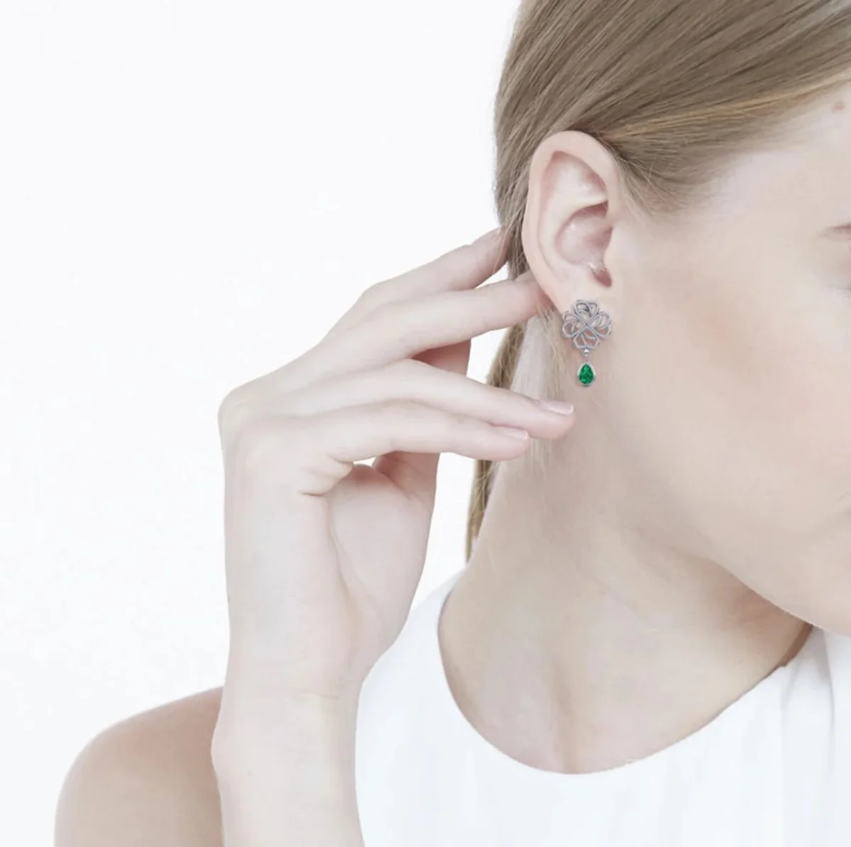 Sterling Silver Four-Leaf Clover Post Earrings | Lucky Irish Jewelry - Image 3 | Lily's Pad Studio
