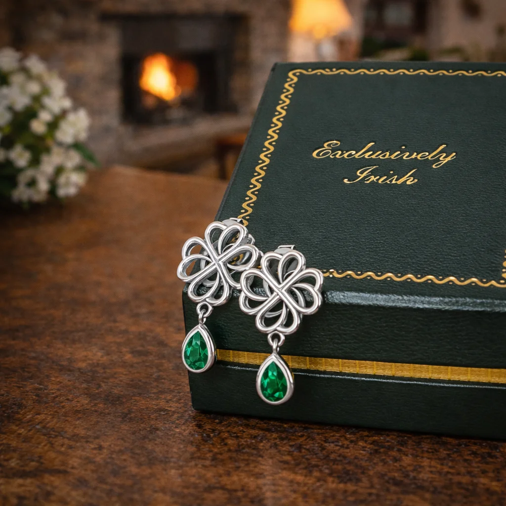 Sterling Silver Four-Leaf Clover Post Earrings | Lucky Irish Jewelry | Lily's Pad Studio